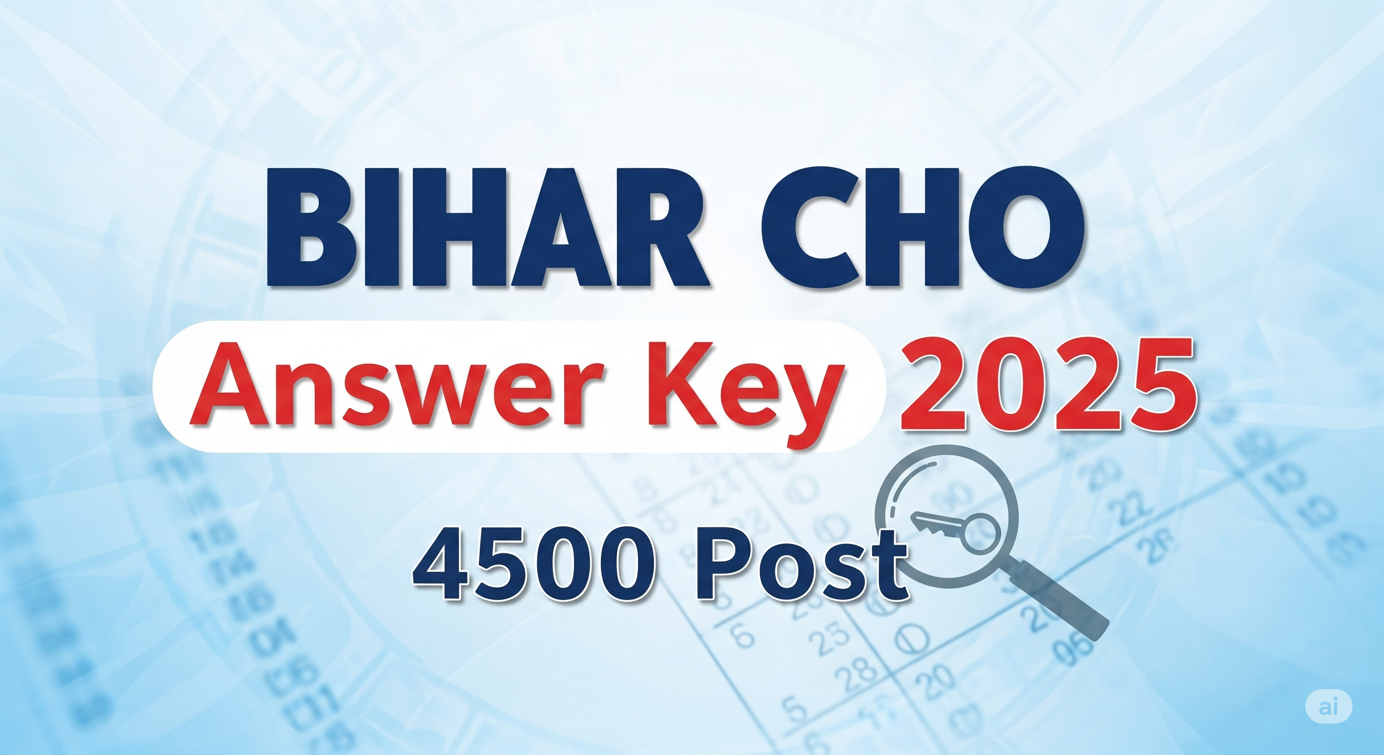Bihar CHO Answer Key 2025 for 4500 Post