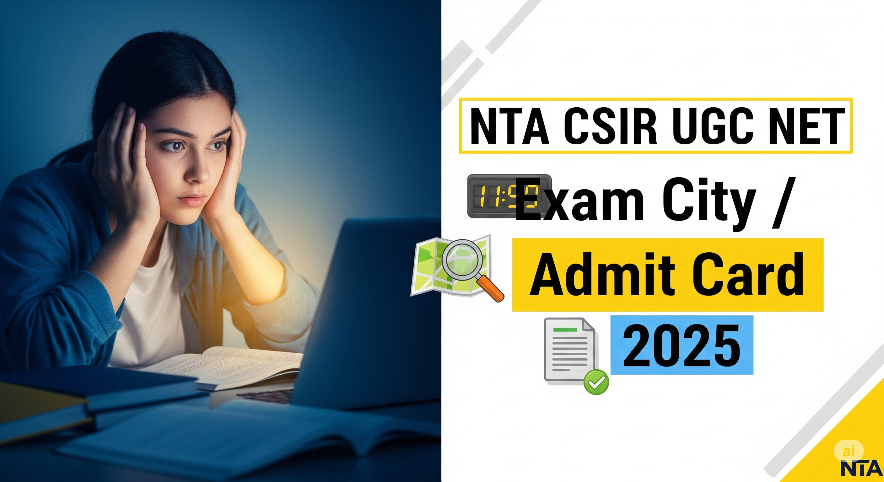 NTA CSIR UGC NET Exam City / Admit Card 2025