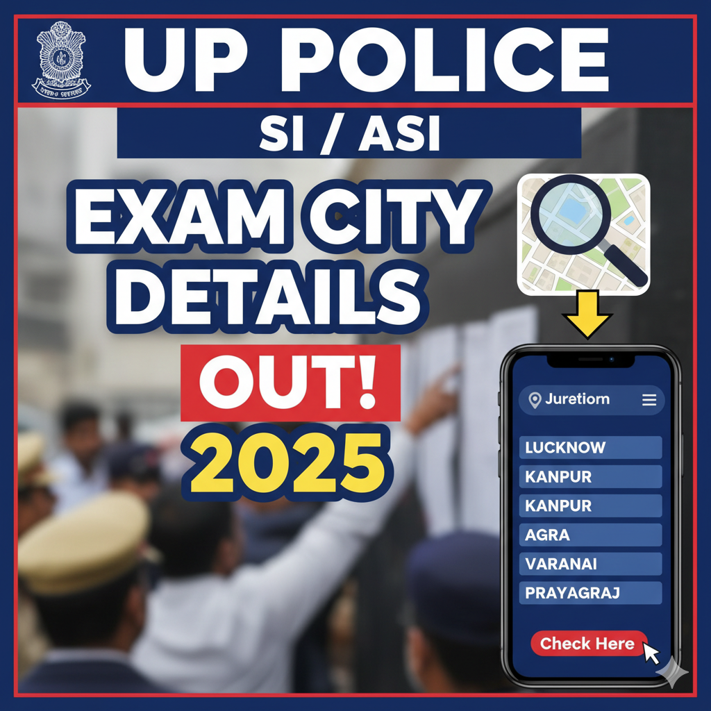 UP Police Computer Operator Exam City Details 2025 – Out