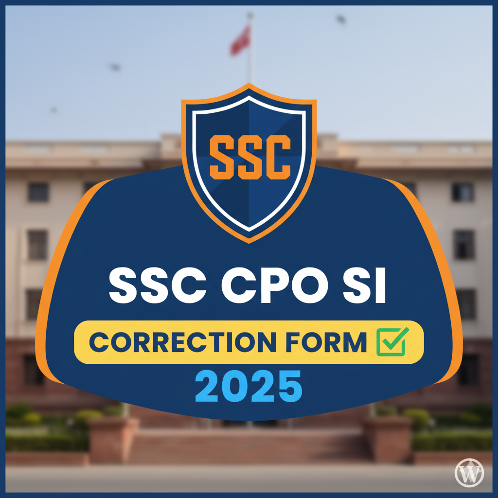 SSC CPO SI Correction Form 2025