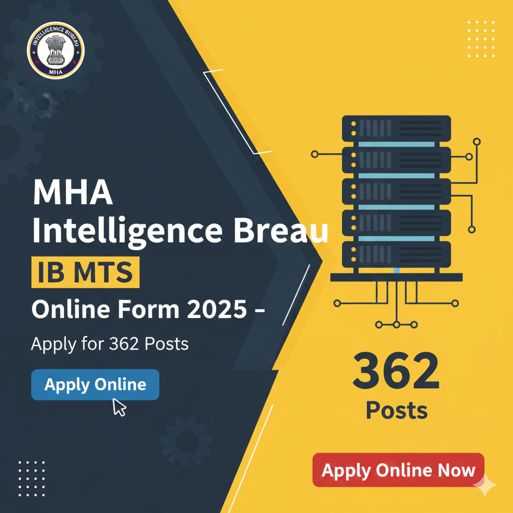MHA Intelligence Bureau IB MTS Online Form 2025 – Apply for 362 Post