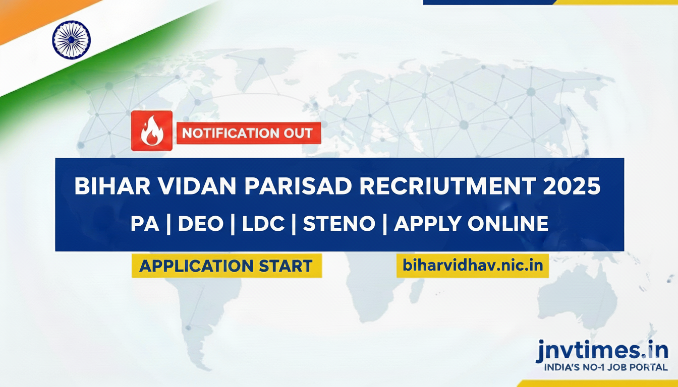 Bihar Vidhan Parishad PA, DEO, LDC & Stenographer Recruitment 2025